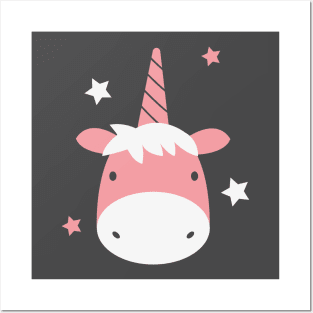 Cute pink unicorn Posters and Art